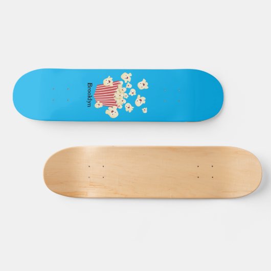 Schattigee grappige springen popcorn cartoon persoonlijk skateboard (Horizontaal)