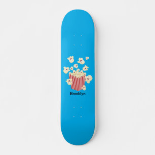 Schattigee grappige springen popcorn cartoon persoonlijk skateboard