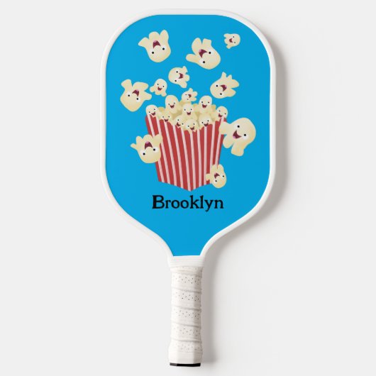 Schattigee grappige springen popcorn cartoon pickleball paddle (Achterkant)