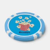 Schattigee grappige springen popcorn cartoon poker chips (Enkel)
