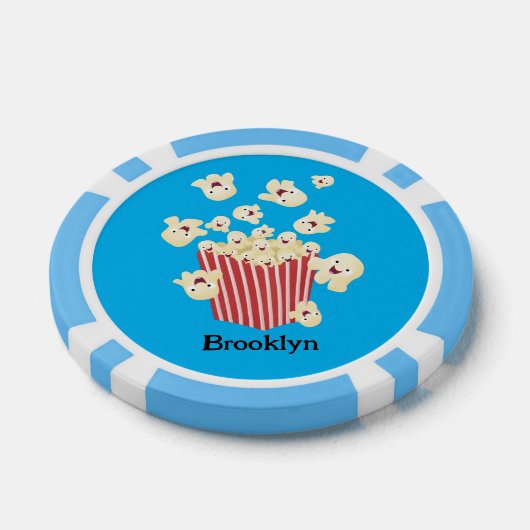 Schattigee grappige springen popcorn cartoon poker chips (Enkel)