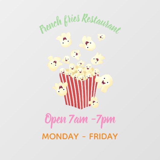 Schattigee grappige springen popcorn cartoon raamsticker (Vel)