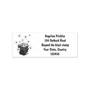 Schattigee grappige springen popcorn cartoon rubberstempel