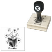 Schattigee grappige springen popcorn cartoon rubberstempel (Gestempeld)