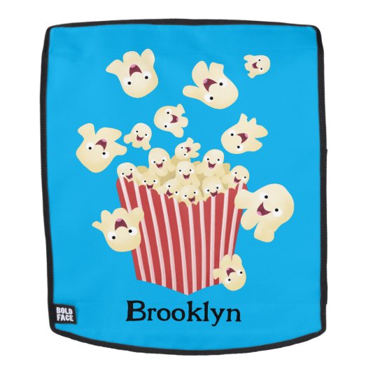 Schattigee grappige springen popcorn cartoon rugtassen (Verwijderbaar gezicht)