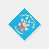 Schattigee grappige springen popcorn cartoon servet (Hoek)