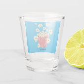 Schattigee grappige springen popcorn cartoon shot glas (Achterkant)