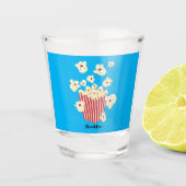 Schattigee grappige springen popcorn cartoon shot glas (Voorkant)