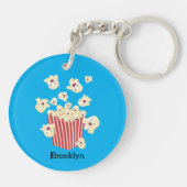 Schattigee grappige springen popcorn cartoon sleutelhanger (Achterkant)