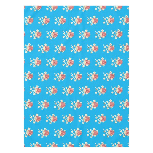 Schattigee grappige springen popcorn cartoon tafelkleed (Voorkant)