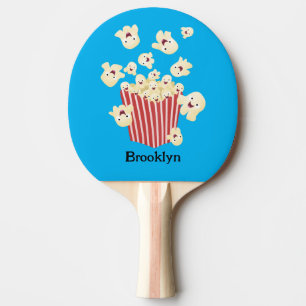 Schattigee grappige springen popcorn cartoon tafeltennisbatje