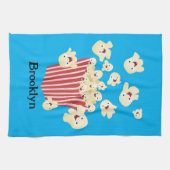 Schattigee grappige springen popcorn cartoon theedoek (Horizontaal)