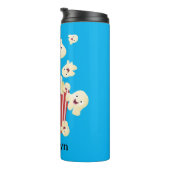 Schattigee grappige springen popcorn cartoon thermosbeker (Geroteerd rechts)