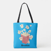 Schattigee grappige springen popcorn cartoon tote bag (Achterkant)