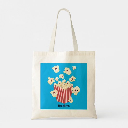 Schattigee grappige springen popcorn cartoon tote bag (Achterkant)