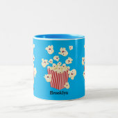 Schattigee grappige springen popcorn cartoon tweekleurige koffiemok (Center)