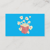 Schattigee grappige springen popcorn cartoon visitekaartje (Achterkant)