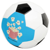 Schattigee grappige springen popcorn cartoon voetbal (Drie kwart)