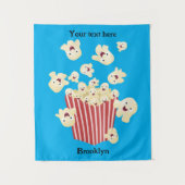 Schattigee grappige springen popcorn cartoon wandkleed (Voorkant)
