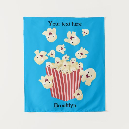 Schattigee grappige springen popcorn cartoon wandkleed (Voorkant)