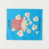 Schattigee grappige springen popcorn cartoon wandkleed (Voorkant (horizontaal))