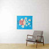 Schattigee grappige springen popcorn cartoon wandkleed (In Situ (horizontaal))