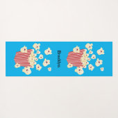 Schattigee grappige springen popcorn cartoon yogamat (Achterkant (horizontaal))