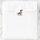 Schattigee grappige staande teckel hond ronde sticker (Tas)