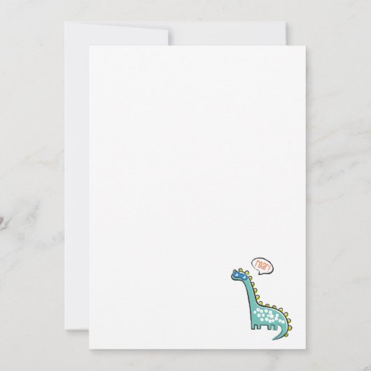 Schattigee grappige superheld dinosaurussen op wit kaart (Achterkant)
