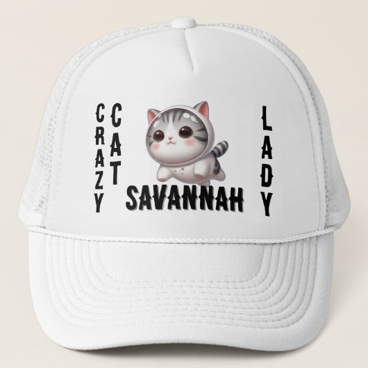 Schattigee Grappige Tabby Space Astronaut Crazy Ca Trucker Pet (Voorkant)