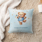 Schattigee grappige teddybeer met baby-flesje kussen (Deken)
