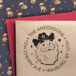 Schattigee Grappige Texas Cowboy Kerstman Kerstmis Rubberstempel<br><div class="desc">Schattige Grappig Texas Cowboy Santa Claus Kerstmisstempel met zelfinkten</div>