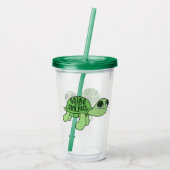 Schattigee Grappige Tortoise Lover Quote Groene Te Acryl Drinkbeker (Achterkant)