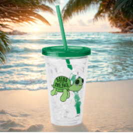 Schattigee Grappige Tortoise Lover Quote Groene Te Acryl Drinkbeker