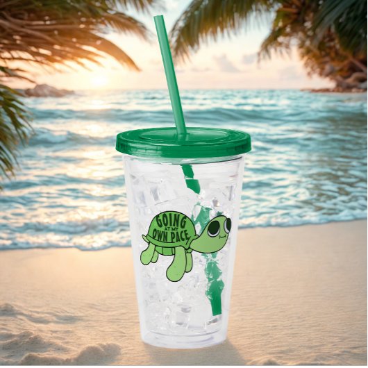 Schattigee Grappige Tortoise Lover Quote Groene Te Acryl Drinkbeker