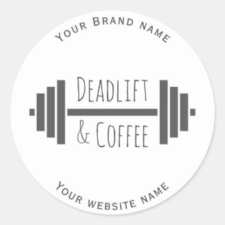 Schattigee Grappige Typografie Koffie & Gym sticke Ronde Sticker