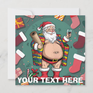 Schattigee grappige vader kerst kaart