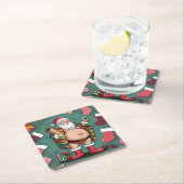 Schattigee grappige vader kerst kartonnen onderzetters (Insitu)