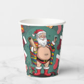 Schattigee grappige vader kerst papieren bekers (Achterkant)