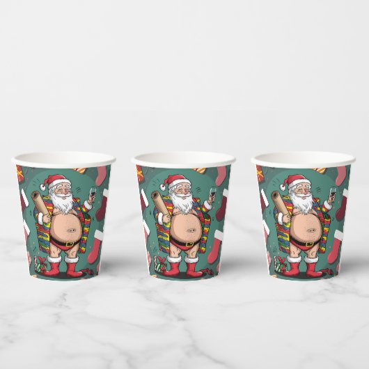 Schattigee grappige vader kerst papieren bekers (Multi)