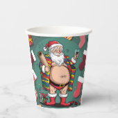 Schattigee grappige vader kerst papieren bekers (Voorkant)