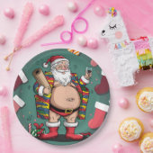 Schattigee grappige vader kerst papieren bordje (Feest)