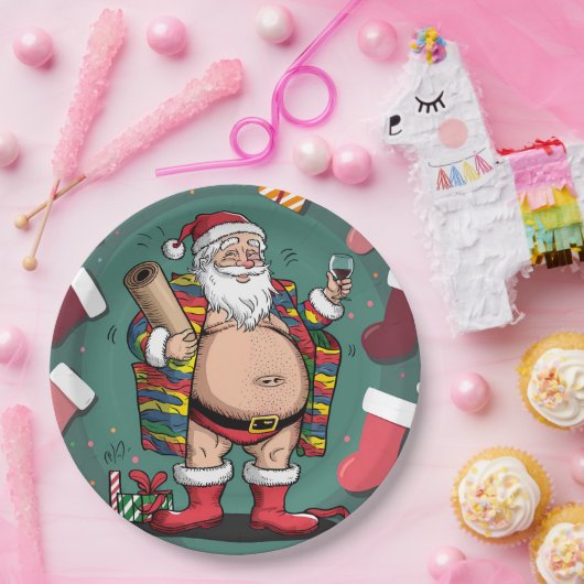 Schattigee grappige vader kerst papieren bordje (Feest)