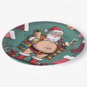 Schattigee grappige vader kerst papieren bordje (Gekanteld)