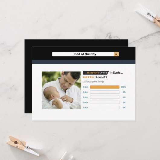 Schattigee Grappige Vaderdag Beste Pap Kaart (Voorkant / Achterkant in situ)