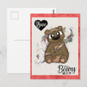 Schattigee Grappige Valentijnsdag Beer Cupido Briefkaart (Voorkant / Achterkant)
