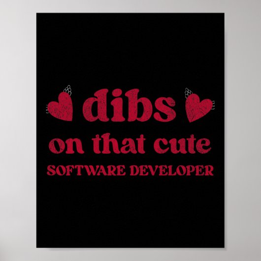 Schattigee Grappige Valentijnsdag Softwareontwikke Poster (Voorkant)