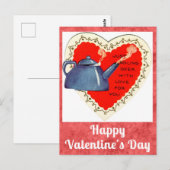Schattigee Grappige  Valentijnsdag Theepot Briefkaart (Voorkant / Achterkant)
