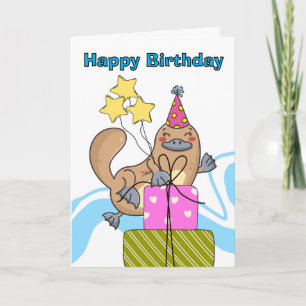 Schattigee Grappige Verjaardag Platypus Beaver Een Kaart