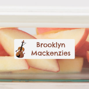 Schattigee grappige vioolmusical cartoon gepersona labels